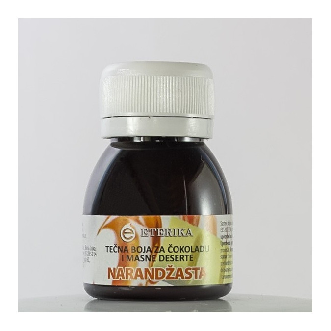 Orange liquid color for chocolate and fat desserts