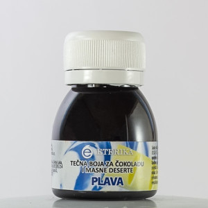 Blue liquid color for chocolate and fat desserts