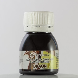 Dark brown liquid color for chocolate and fat desserts
