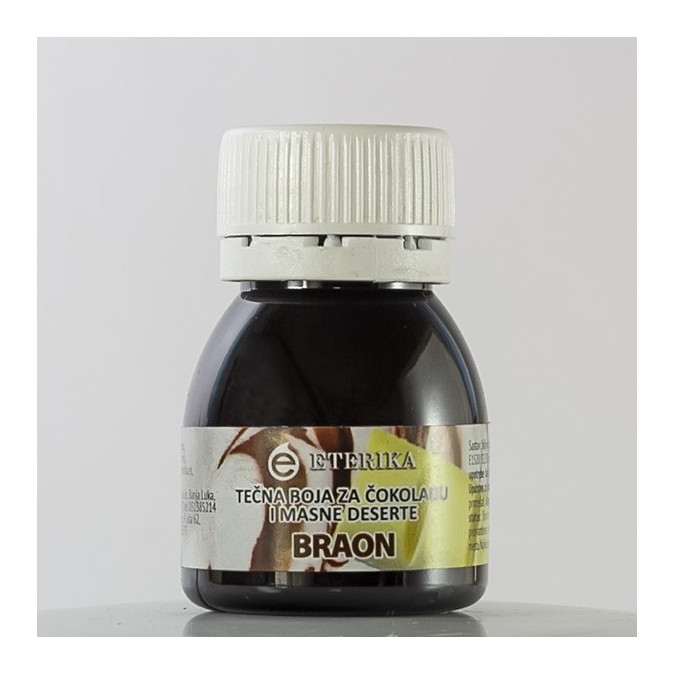 Dark brown liquid color for chocolate and fat desserts